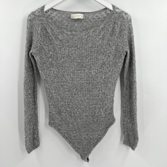 Abercrombie & Fitch Merino Wool Blend Knit Bodysuit Top Long Sleeves Size Medium - Picture 1 of 7